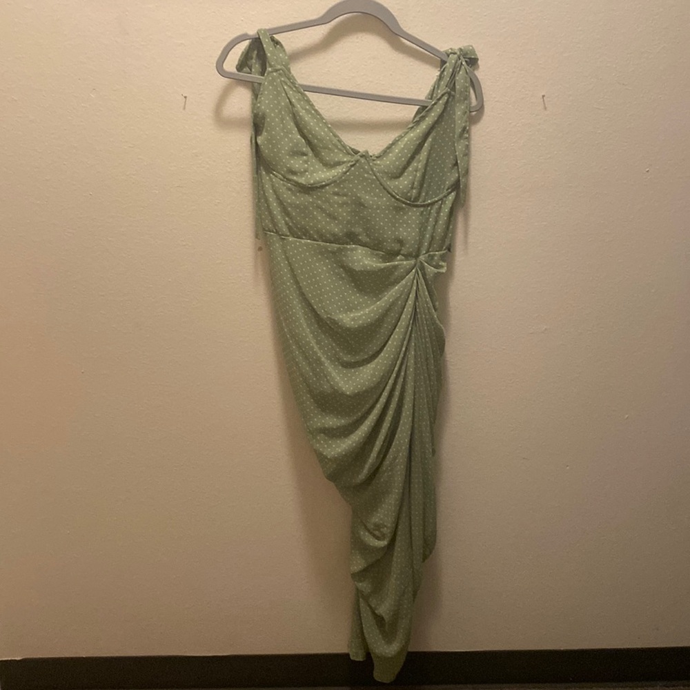 Ruched green dress